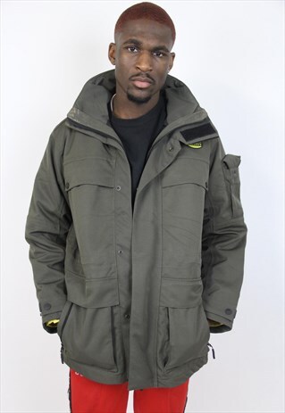 VINTAGE 90'S DIADORA KHAKI UTILITY JACKET