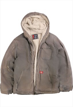 Vintage  Dickies Workwear Jacket Workwear Hooded Denim Brown