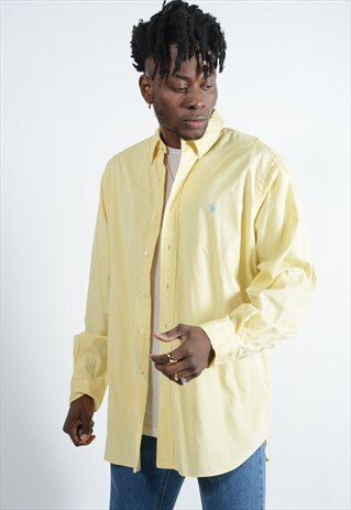 VINTAGE RALPH LAUREN SHIRT IN YELLOW WITH LOGO
