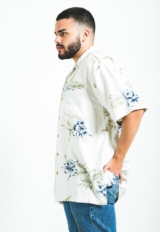 VINTAGE 80S HAWAIIAN SHORT SLEEVE SHIRT / S5919