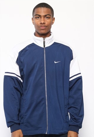 Vintage Nike Big Logo Spellout Track Jacket Navy Blue | Archive.Store ...