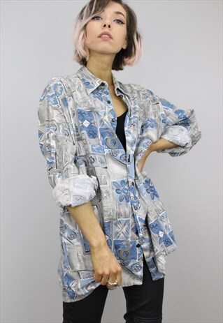 VINTAGE 80S/90S OVERSIZED PATTERNED SHIRT