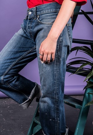 VINTAGE LEVI'S 512 BLUE PAINT JEANS