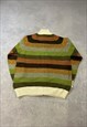 VINTAGE KNITTED CARDIGAN ABSTRACT PATTERNED ZIP UP KNIT 