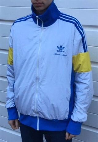 MENS WHITE RARE ADIDAS ALLCOURT EDITION ZIPPER JACKET COAT
