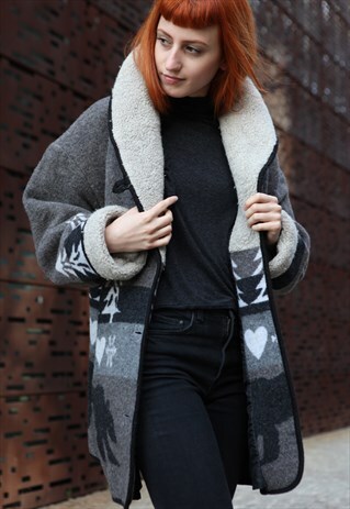 VINTAGE PRINT WOOL JACKET