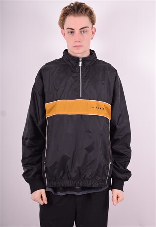 NIKE MENS VINTAGE PULLOVER TRACKSUIT TOP JACKET XL BLACK 90'