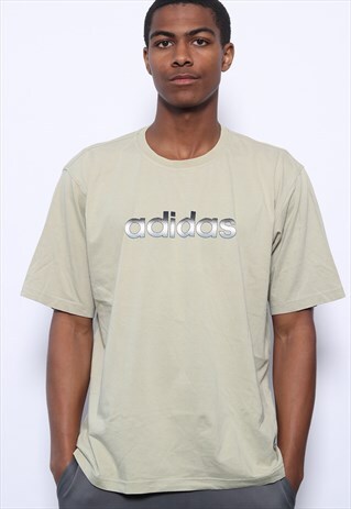 VINTAGE ADIDAS SPELLOUT T-SHIRT BEIGE
