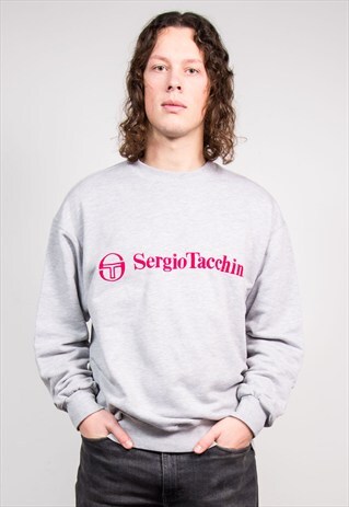 VINTAGE 90'S GREY SERGIO TACCHINI SWEATSHIRT JUMPER