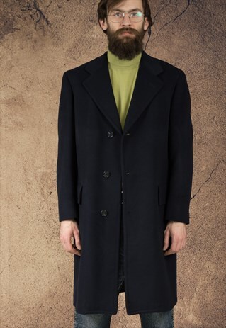 VINTAGE MENS SIMPLE VERY SOFT CASHMERE COAT