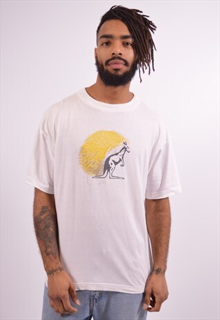 AUSTRALIAN L'ALPINA MENS VINTAGE T-SHIRT TOP XXL WHITE 90S