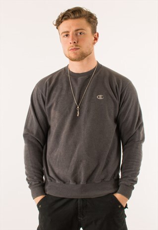 VINTAGE DARK GREY CHAMPION CREWNECK SWEATSHIRT MEDIUM