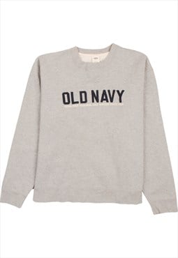 Vintage 90's Old Navy Sweatshirt Crew Neck Spellout Grey