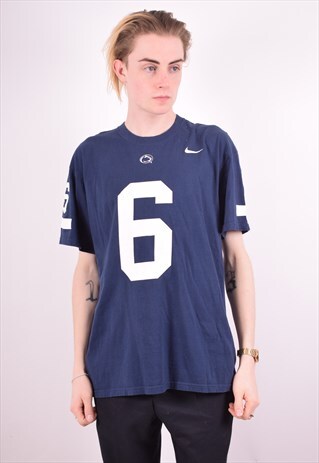NIKE MENS VINTAGE T-SHIRT TOP MEDIUM NAVY BLUE 90S