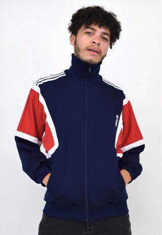 VINTAGE 90S ADIDAS NAVY, RED & WHITE JACKET