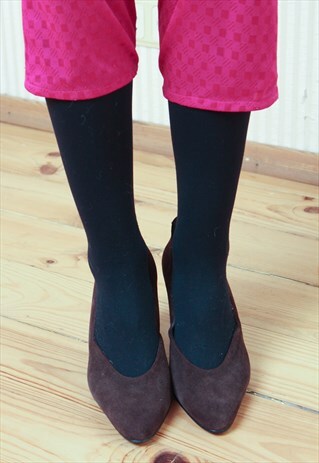 BROWN SUEDE HIGH HEEL SHOES