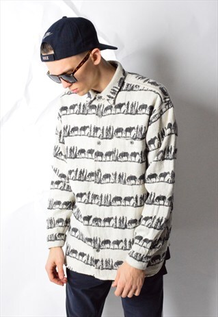 VINTAGE 90S BEIGE COUNTRYSIDE LONG SLEEVE SHIRT