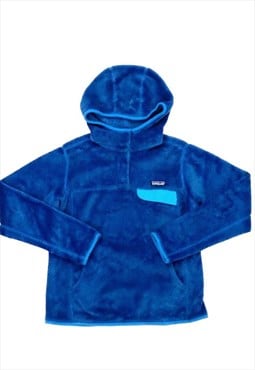 Patagonia Hooded Fleece Fuzzy in Blue M