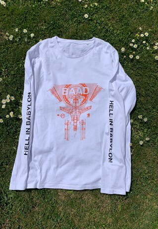 VINTAGE BAAD T-SHIRT LONGSLEEVE WHITE BAADFLY