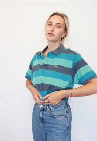 VINTAGE 90S CASUAL RARE LACOSTE STRIPED POLO SHIRT TOP