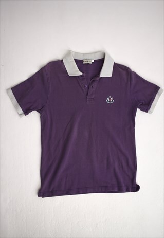 VINTAGE 90S MONCLER PURPLE GREY POLO SHIRT