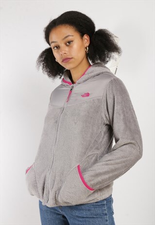 VINTAGE NORTH FACE HOODED FLEECE IN GREY Z360