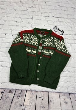 Vintage Wool Christmas Cardigan