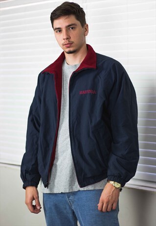 VINTAGE NAUTICA JACKET REVERSIBLE HARRINGTON LOGO 90S L 33.5
