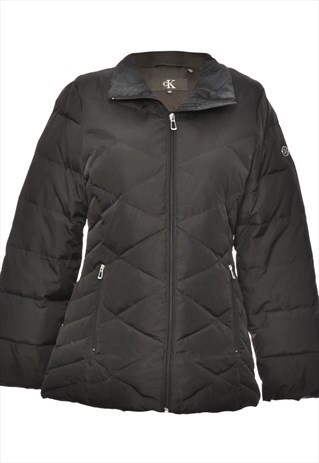 VINTAGE BLACK CALVIN KLEIN PUFFER JACKET - M