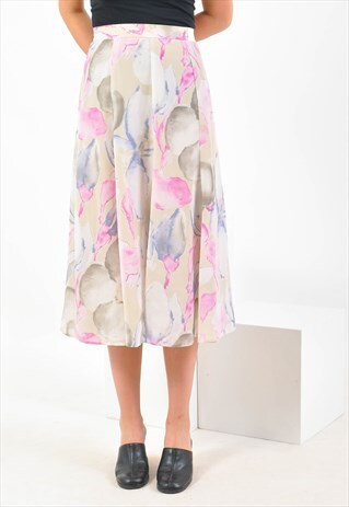 VINTAGE MIDI SKIRT IN ABSTRACT PRINT