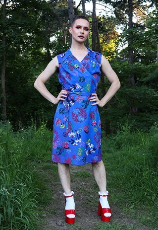 70S FLORAL WRAP DRESS
