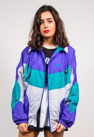 VINTAGE 90'S COLOURBLOCK SHELLSUIT TRACK JACKET