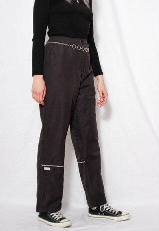 VINTAGE 90S SPORTS Y2K GOTH BLACK UMBRO NYLON JOGGER PANTS