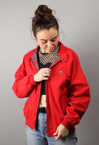 VINTAGE LACOSTE RED HARRINGTON JACKET
