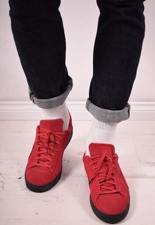 PUMA MENS VINTAGE TRAINERS SIZE 9 RED 90S