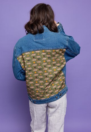 MOON TIGER REWORKED UPCYCLED VINTAGE DENIM JACKET