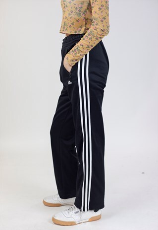 VINTAGE 90S ADIDAS BLACK TRACKSUIT BOTTOMS