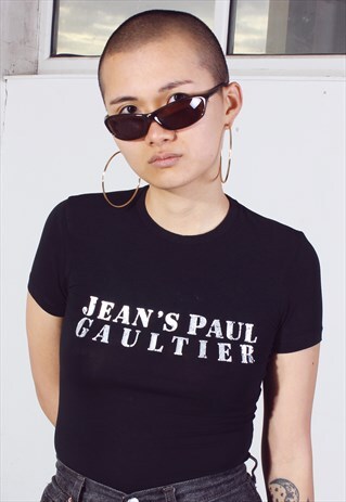 VINTAGE JEAN PAUL GAULTIER BLACK PRINTED TEE