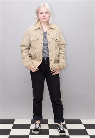 BEIGE RIB CORD SHERPA TEDDY LEVI'S JACKET
