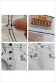 VINTAGE BERMUDA SHORTS 80S BOHO HIPPIE COTTAGE WHITE FLORAL
