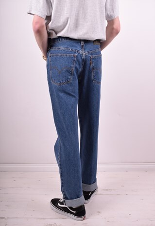LEVI'S 559 MENS VINTAGE JEANS W34 L32 NAVY BLUE 90'S