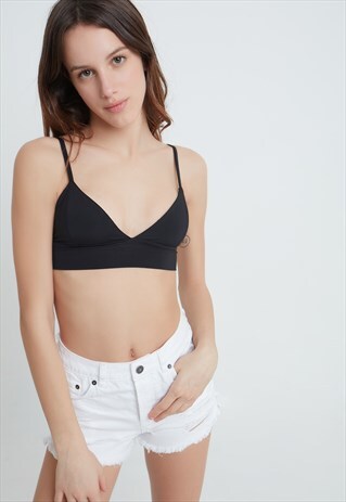 TRIANGLE BIKINI TOP - BLACK