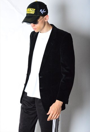 VINTAGE 90S BLACK CORDUROY BLAZER
