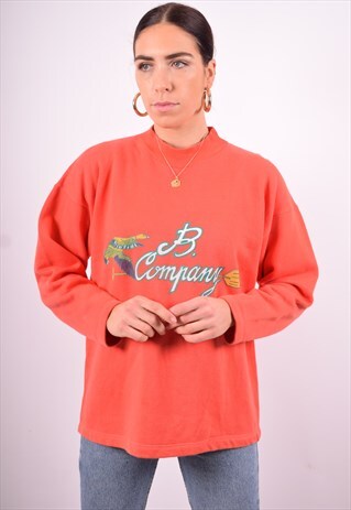 WOMENS VINTAGE BEST COMPANY SWEATSHIRT LARGE ORANGE 90'