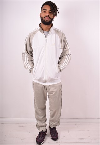 ADIDAS MENS VINTAGE FULL TRACKSUIT MEDIUM WHITE 90S