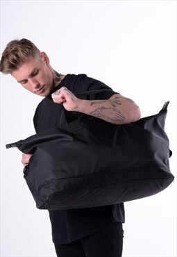 Lightweight Shoulder Barrel Holdall Gym Bag - Black