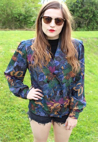 VINTAGE 80S WOMENS JACKET - SIZE 12 - ART