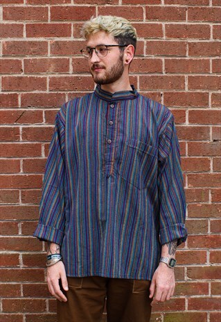 FAIRTRADE UNISEX RAINBOW STRIPED SHIRT