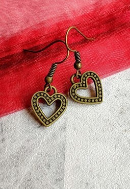 Classic Heart Earrings Bronze
