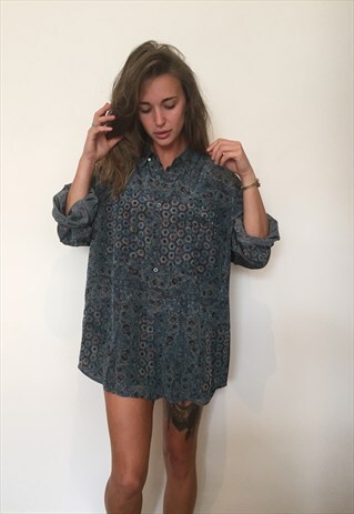 CRAZY PATTERNED VINTAGE RETRO FESTIVAL OVERSIZED SHIRT